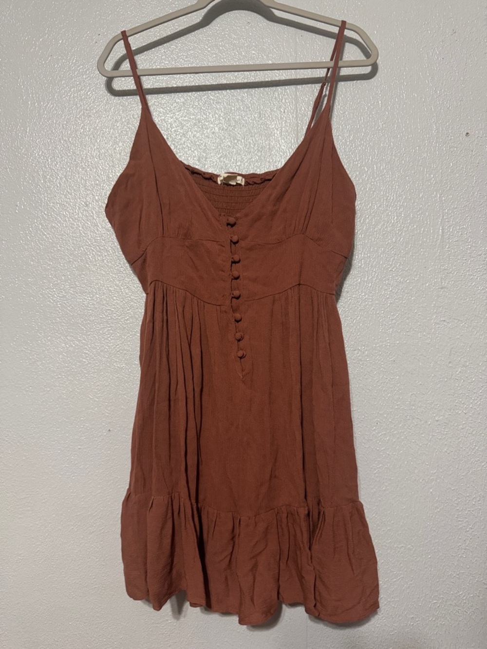 Aéropostale Brown Boho Tiered Button Front Mini Sundress Summer Dress XL